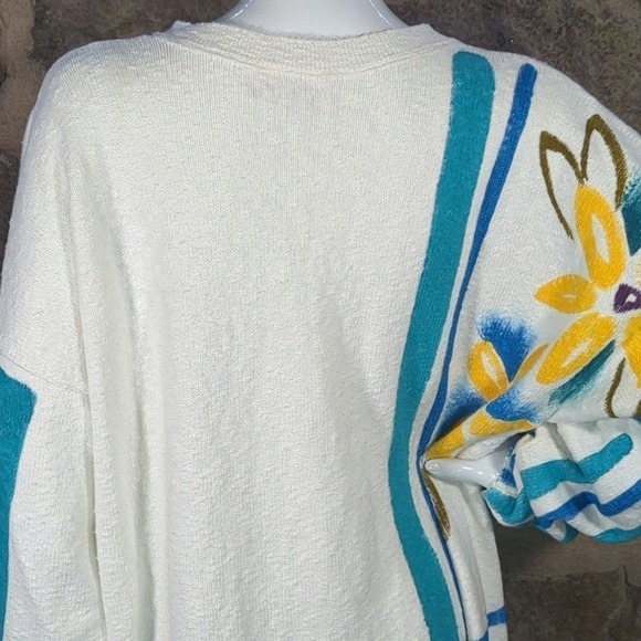 Valerie Lynn Designer Artwear Vintage Sweater Tropical Bejeweled One Size - Picture 7 of 12